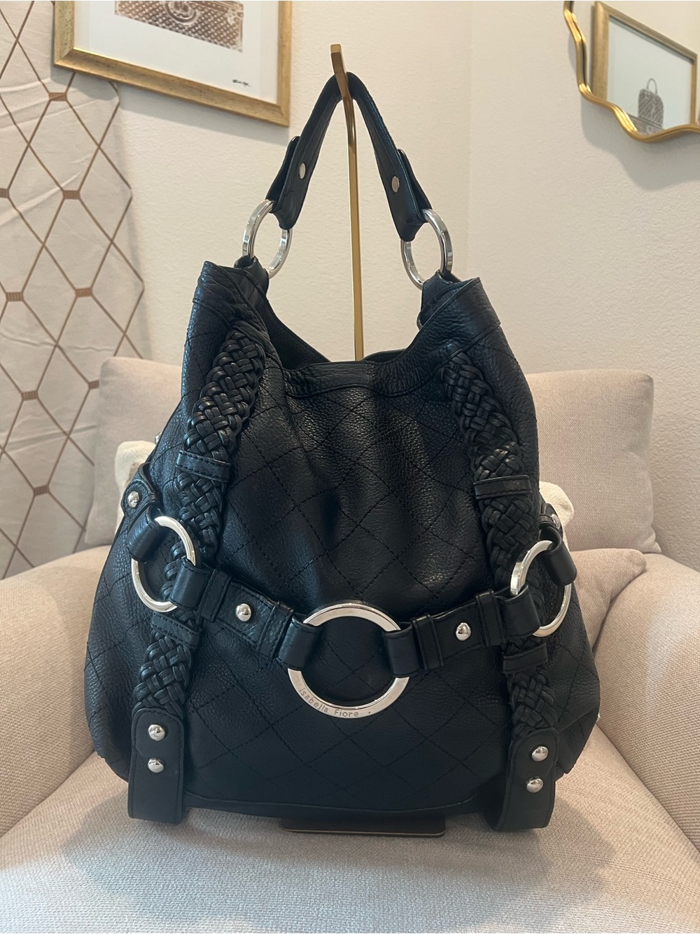 Vintage Isabella Fiore Carina Quilted Hobo
